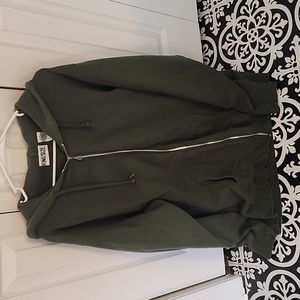 King Size dark green zipper sweatshirt jacket